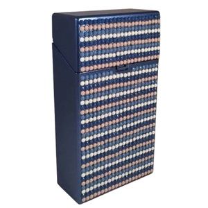 Cigarette 100s Case Hand Diamond-Painted Blue